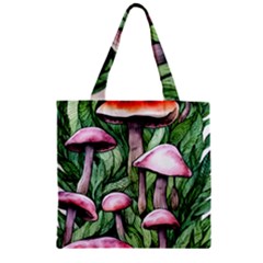 Charm Of The Toadstool Zipper Grocery Tote Bag by GardenOfOphir