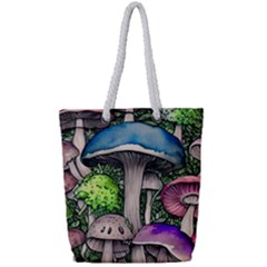 Necromancy Of The Mushroom Full Print Rope Handle Tote (small) by GardenOfOphir