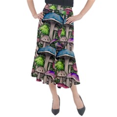 Necromancy Of The Mushroom Midi Mermaid Skirt by GardenOfOphir