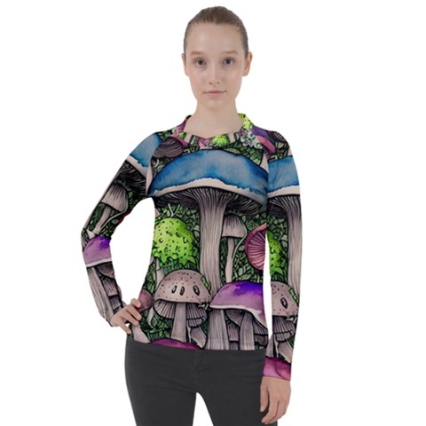 Necromancy Of The Mushroom Women s Pique Long Sleeve Tee by GardenOfOphir