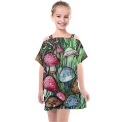 Magicians  Mushrooms Kids  One Piece Chiffon Dress by GardenOfOphir