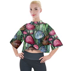 Magicians  Mushrooms Mock Neck Tee by GardenOfOphir