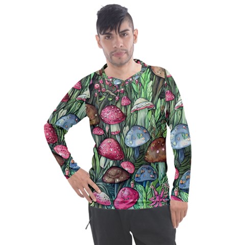 Magicians  Mushrooms Men s Pique Long Sleeve Tee by GardenOfOphir