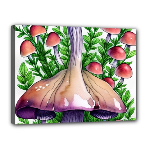 Conjuring Charm Of The Mushrooms Canvas 16  X 12  (stretched) by GardenOfOphir