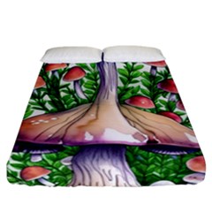 Conjuring Charm Of The Mushrooms Fitted Sheet (california King Size) by GardenOfOphir