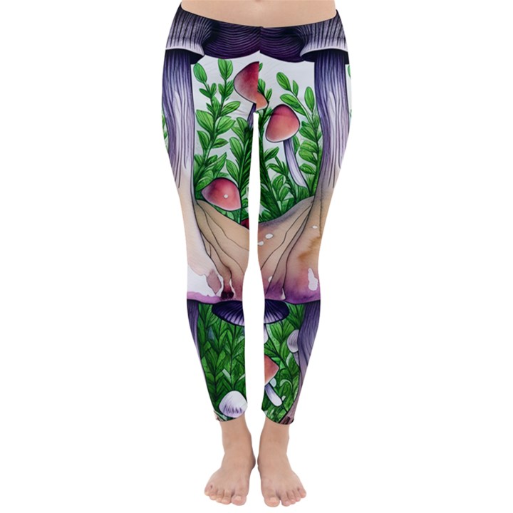 Conjuring Charm Of The Mushrooms Classic Winter Leggings