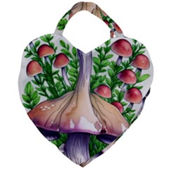 Conjuring Charm Of The Mushrooms Giant Heart Shaped Tote by GardenOfOphir