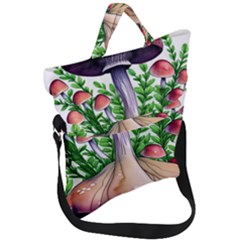 Conjuring Charm Of The Mushrooms Fold Over Handle Tote Bag by GardenOfOphir