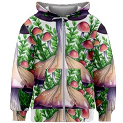 Conjuring Charm Of The Mushrooms Kids  Zipper Hoodie Without Drawstring by GardenOfOphir