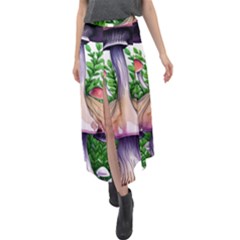 Conjuring Charm Of The Mushrooms Velour Split Maxi Skirt