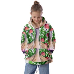 Conjuring Charm Of The Mushrooms Kids  Oversized Hoodie by GardenOfOphir