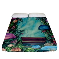 Sorcery And Spellwork With Mushrooms Fitted Sheet (california King Size) by GardenOfOphir