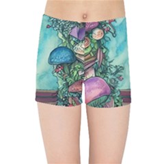 Sorcery And Spellwork With Mushrooms Kids  Sports Shorts by GardenOfOphir