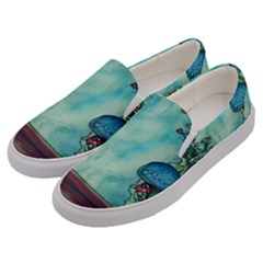 Sorcery And Spellwork With Mushrooms Men s Canvas Slip Ons by GardenOfOphir