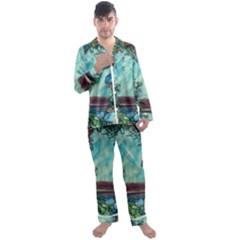 Sorcery And Spellwork With Mushrooms Men s Long Sleeve Satin Pajamas Set by GardenOfOphir