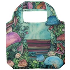 Sorcery And Spellwork With Mushrooms Foldable Grocery Recycle Bag by GardenOfOphir