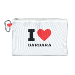 I Love Barbara Canvas Cosmetic Bag (large) by ilovewhateva