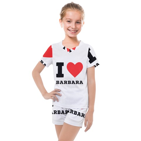 I Love Barbara Kids  Mesh Tee And Shorts Set by ilovewhateva