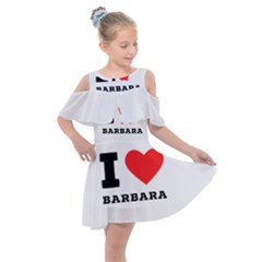 I Love Barbara Kids  Shoulder Cutout Chiffon Dress by ilovewhateva