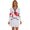 I love barbara Long Sleeve Deep V Mini Dress  View1