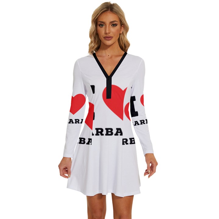 I love barbara Long Sleeve Deep V Mini Dress 