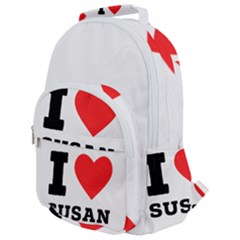 I Love Susan Rounded Multi Pocket Backpack by ilovewhateva