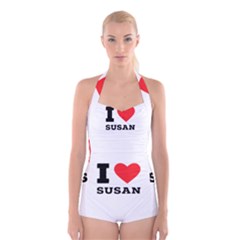 I Love Susan Boyleg Halter Swimsuit  by ilovewhateva