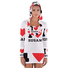 I Love Susan Long Sleeve Hooded T-shirt by ilovewhateva