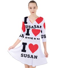 I Love Susan Quarter Sleeve Front Wrap Dress by ilovewhateva