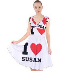 I Love Susan Cap Sleeve Front Wrap Midi Dress by ilovewhateva