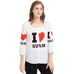 I Love Susan Chiffon Quarter Sleeve Blouse by ilovewhateva