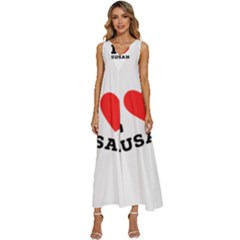 I Love Susan V-neck Sleeveless Loose Fit Overalls by ilovewhateva