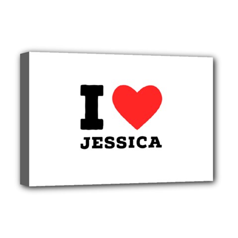 I Love Jessica Deluxe Canvas 18  X 12  (stretched) by ilovewhateva