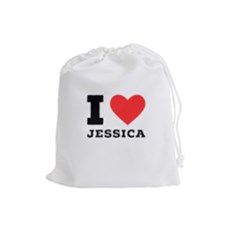 I Love Jessica Drawstring Pouch (large) by ilovewhateva