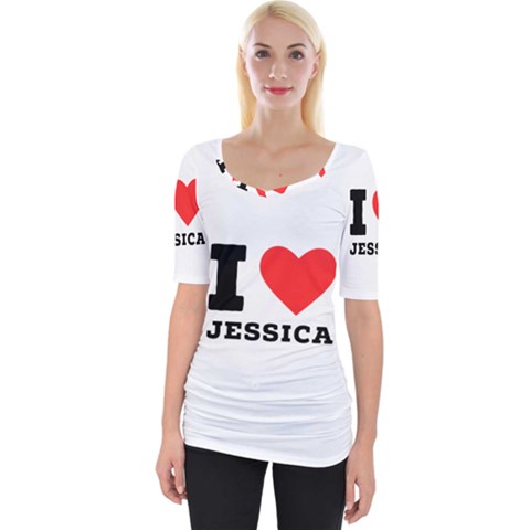 I Love Jessica Wide Neckline Tee by ilovewhateva