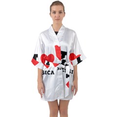 I Love Jessica Half Sleeve Satin Kimono  by ilovewhateva