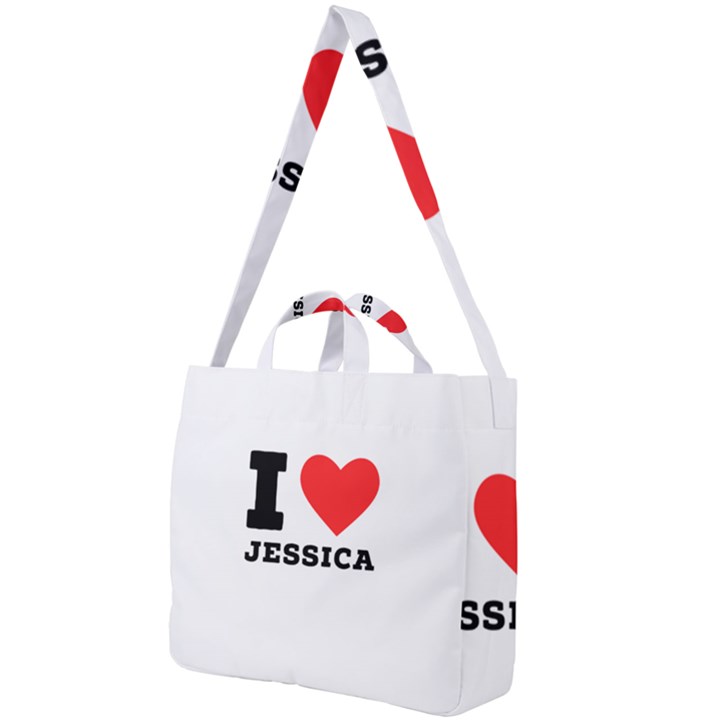 I love jessica Square Shoulder Tote Bag