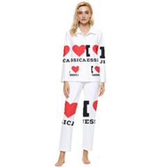 I Love Jessica Womens  Long Sleeve Velvet Pocket Pajamas Set by ilovewhateva