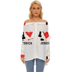 I Love Jessica Off Shoulder Chiffon Pocket Shirt