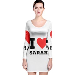 I Love Sarah Long Sleeve Velvet Bodycon Dress by ilovewhateva