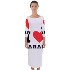 I Love Sarah Quarter Sleeve Midi Bodycon Dress by ilovewhateva