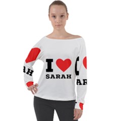 I Love Sarah Off Shoulder Long Sleeve Velour Top by ilovewhateva