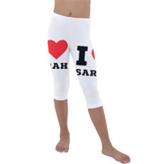 I Love Sarah Kids  Lightweight Velour Capri Leggings  by ilovewhateva