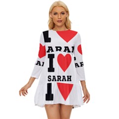 I Love Sarah Long Sleeve Babydoll Dress by ilovewhateva