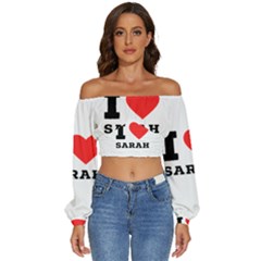 I Love Sarah Long Sleeve Crinkled Weave Crop Top by ilovewhateva