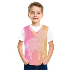 Unicorm Orange And Pink Kids  Basketball Tank Top by lifestyleshopee