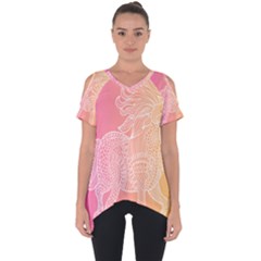 Unicorm Orange And Pink Cut Out Side Drop Tee by lifestyleshopee