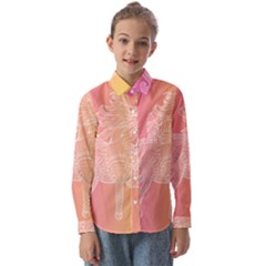 Unicorm Orange And Pink Kids  Long Sleeve Shirt by lifestyleshopee