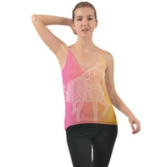 Unicorm Orange And Pink Chiffon Cami