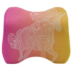 Unicorm Orange And Pink Velour Head Support Cushion by lifestyleshopee